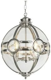 LAMPA WISZĄCA srebrna kula stal nierdzewna-szkło styl glamour - Lampy ogrodowe - miniaturka - grafika 1