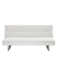 Sofy i kanapy - Beliani Sofa z funkcją spania skóra ekologiczna biała 189 cm DERBY mała - miniaturka - grafika 1