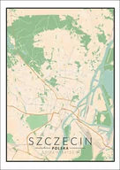 Plakaty - Plakat, Szczecin mapa kolorowa, 30x40 cm - miniaturka - grafika 1