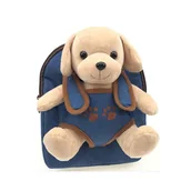 Plecaki - Jeans'owy plecaczek z odpinanym beżowym pieskiem „Labrador puppy” / HABARRI - miniaturka - grafika 1