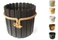 Donice - Doniczka 30cm z liną okrągła antracyt - miniaturka - grafika 1