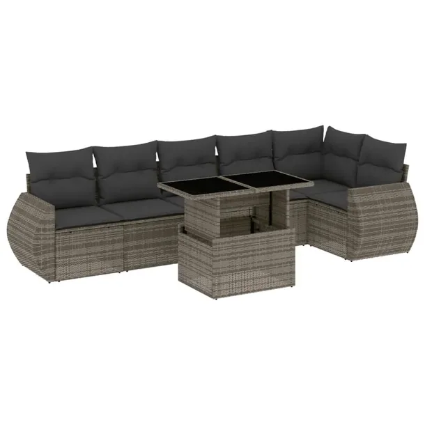 Zestaw mebli ogrodowych modułowych szary rattan PE 62x62x69 cm