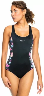 Stroje kąpielowe dla dziewczynek - Roxy ACTIVE BLOCKING ANTHRACITE FLORAL FLOW sport jednoczęściowe stroje kąpielowe damskie - XL - grafika 1