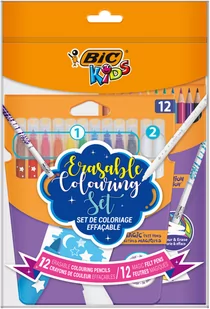 Zestaw flamastry magiczne + kredki wymazywalne BIC Kids Erasable Coloring Set Pouch 24 szt. - Przybory szkolne - miniaturka - grafika 1