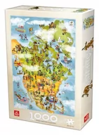 Puzzle - Deico Puzzle 1000 elementów. Humorystyczna mapa Ameryki - miniaturka - grafika 1
