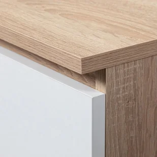 REGAŁ BIUROWY R 80 cm CLP 1 DRZWI 4 PÓŁKI SONOMA / BIAŁY - Regały biurowe - miniaturka - grafika 5