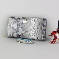 Portfele - Damski bardzo duży portfel skóra węża Patrizia - PATRIZIA - miniaturka - grafika 1