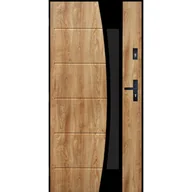 Drzwi zewnętrzne - Pantor Drzwi zewnętrzne stalowe wejściowe Lyon Black Dąb Turner 80 lewe - miniaturka - grafika 1