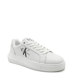 Calvin Klein Jeans Skórzane trampki CHUNKY CUPSOLE MONOLOGO - Trampki damskie - miniaturka - grafika 1