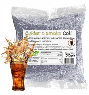 Cukier Kolorowy Do Waty Cukrowej Cola Czarny 100g Saszetka Colowy Szary - Cukier i słodziki - miniaturka - grafika 1