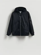 Kurtki męskie - Reserved - Kurtka bomberka z kapturem - granatowy - miniaturka - grafika 1