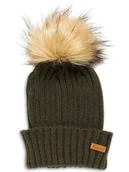 Czapki dla dzieci - HULABALU Czapka beanie "Fur" w kolorze zielonym - miniaturka - grafika 1
