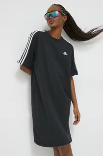 Sukienki - adidas sukienka bawełniana kolor czarny mini oversize - grafika 1