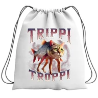 Plecaki szkolne i tornistry - Plecak Worek Brainrot Trippi Troppi Szkolny Na Buty WF Obuwie Z Napisem - miniaturka - grafika 1