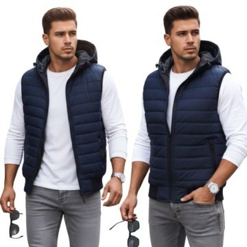 Pikowana Kamizelka Męska Bezrękawnik Z Kapturem TX4236 XXL