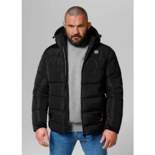 Pit Bull Kurtka Zimowa Z Kapturem Dillon Black - Kurtki i kamizelki sportowe męskie - miniaturka - grafika 1