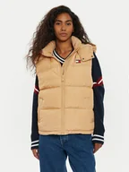 Kamizelki damskie - Tommy Jeans Bezrękawnik Alaska DW0DW18862 Beżowy Regular Fit - miniaturka - grafika 1