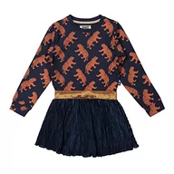 Sukienki - DJ Dutchjeans Sukienka dziewczęca, granatowy + rdzawy brąz, 6 Lata - miniaturka - grafika 1