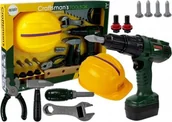 Zabawy w naśladowanie dorosłych - Lean Sport Zestaw Narzędzi Wiertarka Na Baterie Młotek Kask - miniaturka - grafika 1