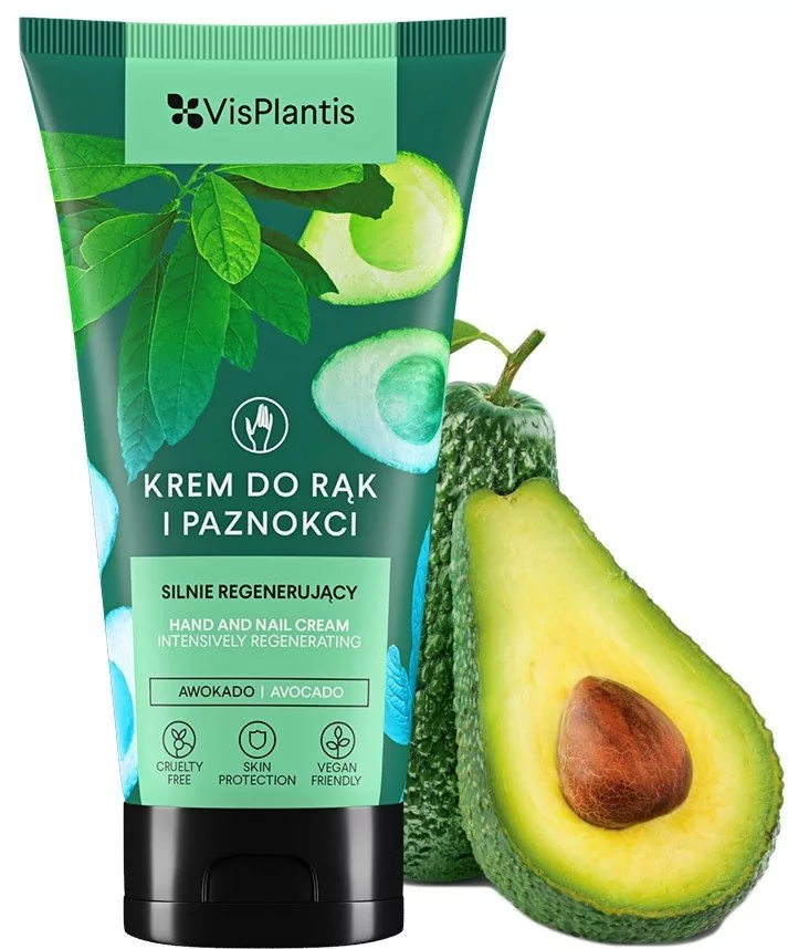 Green Pharmacy Vis Plantis silnie regenerujący krem do rąk i paznokci z awokado i olejem bawełnianym 75 ml