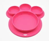 Miseczki i talerzyki dla dzieci - Talerz Silikonowy  Blw Ciemny Róż - miniaturka - grafika 1