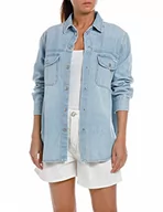 Koszule damskie - Replay Koszula damska W2294, 010 Light Blue, L, 010 Light Blue, L - miniaturka - grafika 1