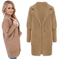 Swetry damskie - Alpaka Ciepła Narzutka Sweter Wełna - miniaturka - grafika 1