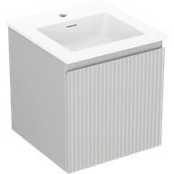 Szafki łazienkowe - Mexen Rivel szafka łazienkowa 45 cm z umywalką Otis, 1 szuflada, ryflowana , szara mat/biała mat - 91A20-04547-1-BF62-W18M01 - miniaturka - grafika 1