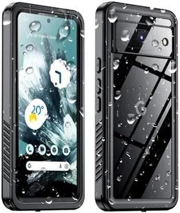 Etui Supero wodoodporne pancerne do Google Pixel 8, przezroczyste z czarną ramką - Etui i futerały do telefonów - miniaturka - grafika 1