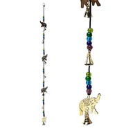 Wisiorki - Łapacz słońca girlanda ozdobna dzwoneczki z 4 słoniami 80 cm - miniaturka - grafika 1
