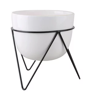 TAJEMNICZY OGRÓD Osłonka na stojaku śr. 12.6 cm biała MODERN - Donice - miniaturka - grafika 1