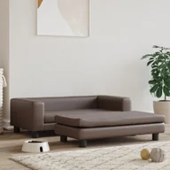 Legowiska dla psów - Legowisko dla psa z dostawką, brązowe, 100x50x30 cm, ekoskóra Lumarko! - miniaturka - grafika 1