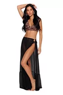 Spódnice - Trendyol Damska spódnica z dzianiny z falbanami o regularnym kroju, czarna, S, Czarny, S - miniaturka - grafika 1