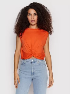 Bluzki damskie - Vero Moda Bluzka Spicy Orange 10262295 Pomarańczowy Regular Fit - grafika 1