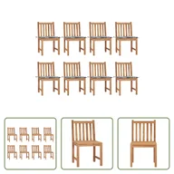 Fotele i krzesła ogrodowe - The Living Store krzesła ogrodowe 8 szt. z poduszką z litego drewna tekowego - miniaturka - grafika 1