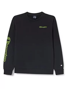 Champion Bluza dziecięca Legacy Neon Spray Powerblend Small Logo Crewneck bluza, czarny, 5-6 Lat - Bluzy dla dziewczynek - miniaturka - grafika 1