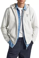 Bluzy męskie - Pepe Jeans Męska bluza z kapturem Moraes, Szary (jasnoszary Marl), M - miniaturka - grafika 1