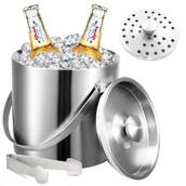 Akcesoria do lodu - WIADERKO DO LODU POJEMNIK TERMICZNY LÓD SZCZYPCE O254 - miniaturka - grafika 1