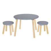 Zestawy mebli dla dzieci - Srebrny okrągły stolik z krzesełkami dla dzieci - Geronimo - miniaturka - grafika 1