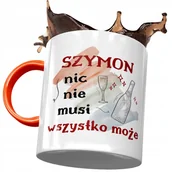 Kubki - Kubek Pomarańczowy Dla Szymona Szymka Kolegi z Nadrukiem ze Zdjęciem + Opakowanie na prezent (wzór 02) - miniaturka - grafika 1