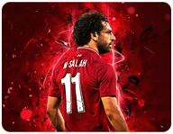 Podkładki pod mysz - PODKŁADKA POD MYSZKĘ MOHAMED SALAH Z IMIENIEM 23x19CM DO LAPTOPA - miniaturka - grafika 1