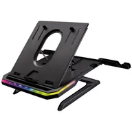 Akcesoria do monitorów - Podstawa Portus X1 pod notebook, z regulacją kąta, czarny, tworzywo + metal, 10 Kg nośność, SureFire, RGB - miniaturka - grafika 1