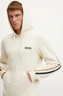 Bluzy męskie - BOSS bluza bawełniana męska kolor beżowy z kapturem wzorzysta 50521884 - Boss - miniaturka - grafika 1
