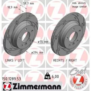 Tarcza hamulcowa ZIMMERMANN 150.1289.53 - Tarcze hamulcowe - miniaturka - grafika 1