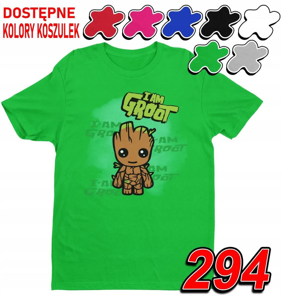 Dziecięca Koszulka T-Shirt Z Nadrukiem Avengers Groot Marvel- L 146-152