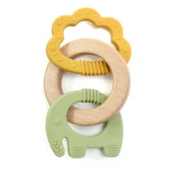 Gryzaki dla dzieci - Gryzak Chmurka z Drewnianym Kółeczkiem [Kolor Żółty] - miniaturka - grafika 1