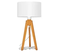 Lampy stojące - Lampa stołowa ALBA 1xE27/60W/230V białe/dąb - miniaturka - grafika 1