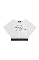 Koszulki dla dziewczynek - Karl Lagerfeld t-shirt dziecięcy kolor biały - miniaturka - grafika 1