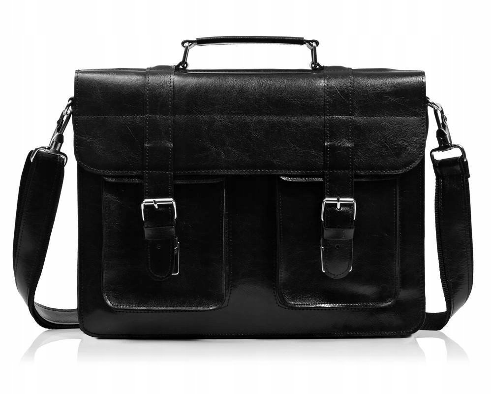 Skórzana Torba Na Dokumenty Solome Lago 02 Czarna