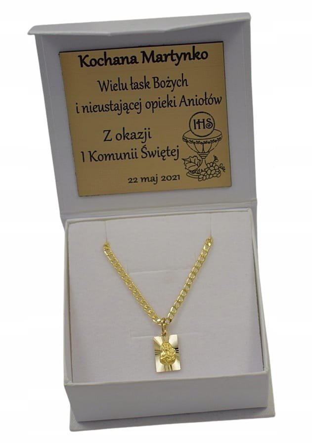 Złoty Łańcuszek Pancerka 2,00 mm z Medalikiem pr 585 Grawer Gratis